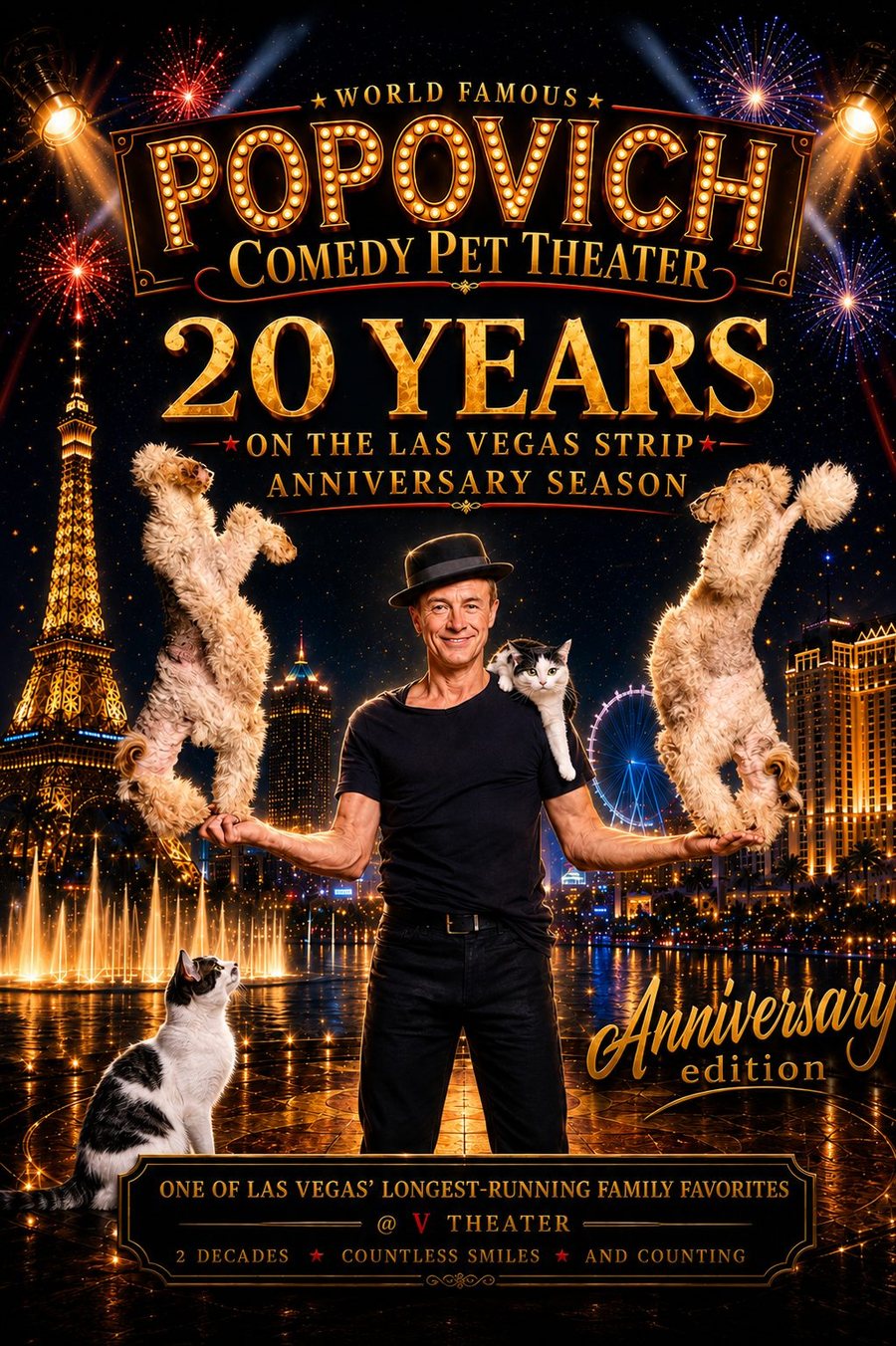 Popovich Comedy Pet Theater anniversary poster