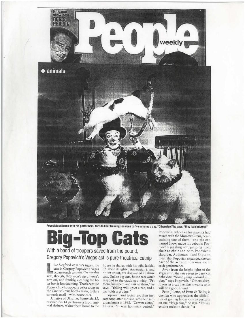 People Weekly — Big-Top Cats